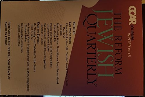CCAR Journal - The Reform Jewish Quarterly, Winter 2018