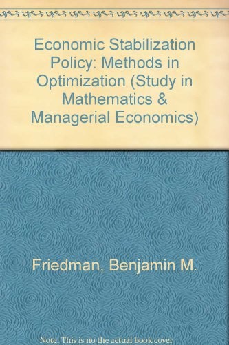 Economic Stabilization Policy: Methods in Optimization
