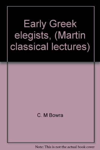 Early Greek Elegists