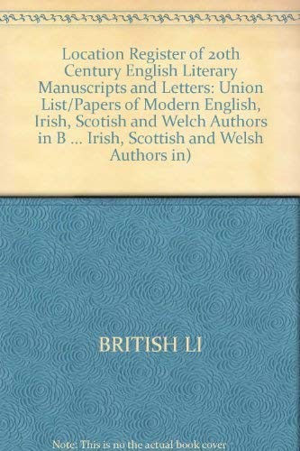 Location register of twentieth-century English literary manuscripts and letters