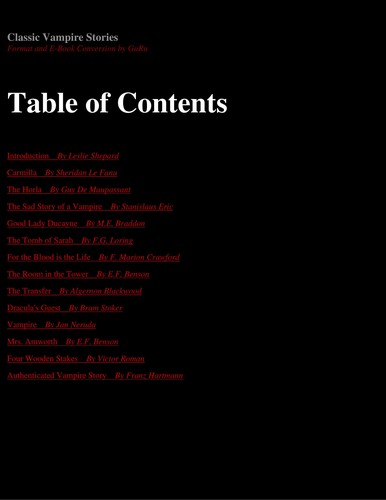 Classic vampire stories