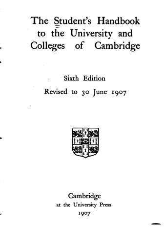 The Student's Handbook to the University and Colleges of Cambridge