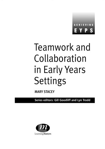 Teamwork and collaboration in early years settings