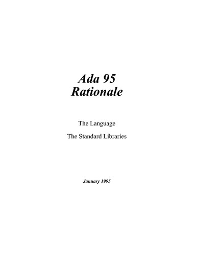 Ada 95 rationale