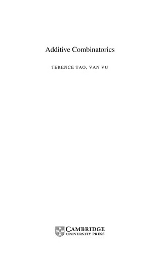 ADDITIVE COMBINATORICS