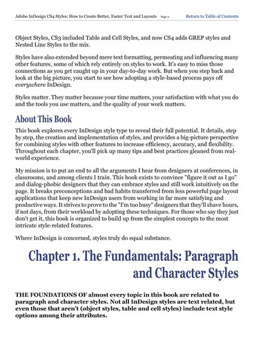 Adobe InDesign Styles, CS4