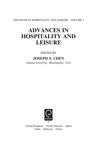 Advances in hospitality and leisure volume 5