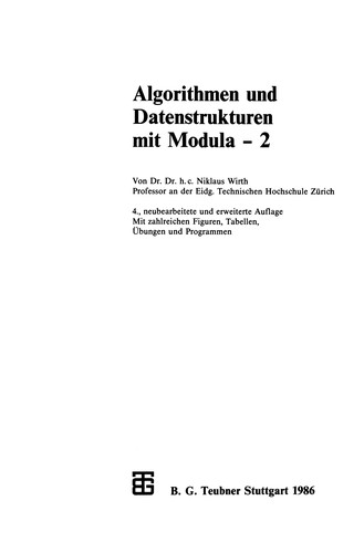 Algorithmen und Datenstrukturen mit Modula -- 2