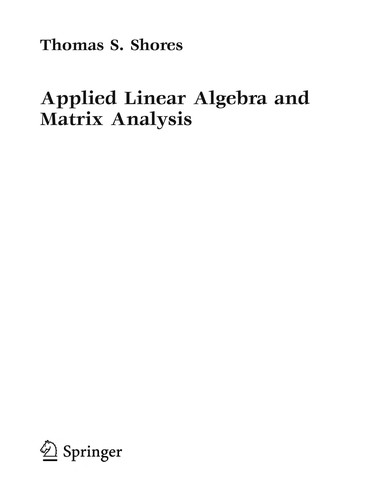 Applied linear algebra and matrix analysis