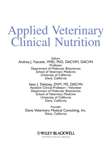 Applied Veterinary Clinical Nutrition