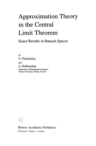 Approximation Theory in the Central Limit Theorem