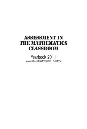 Assessment in the mathematics classroom