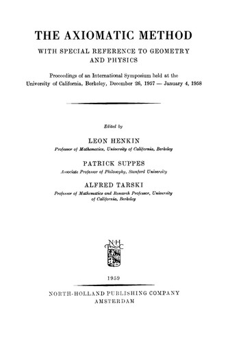The Axiomatic Method