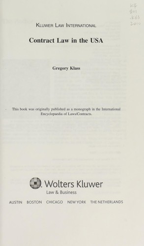 Contract law in the USA