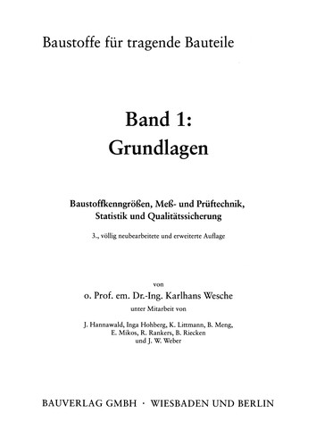 Baustoffe für tragende Bauteile