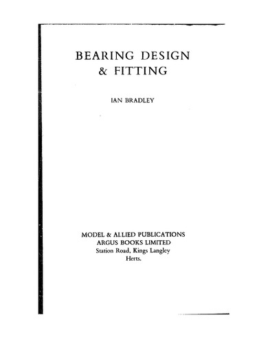 Bearing design & fitting