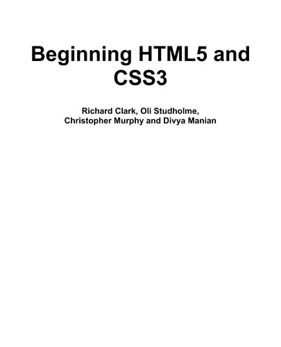 Beginning HTML5 and CSS3