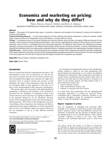 Behavioral pricing