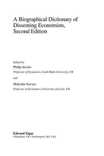 A Biographical Dictionary of Dissenting Economists