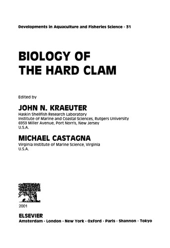 Biology of the Hard Clam