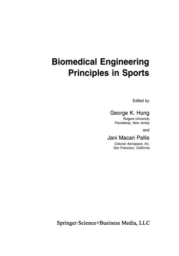 Biomedical Engineering Principles in Sports