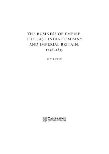 Business of Empire: The East India Company and Imperial Britain, 1756-1833