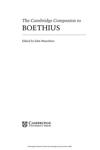 The Cambridge companion to Boethius