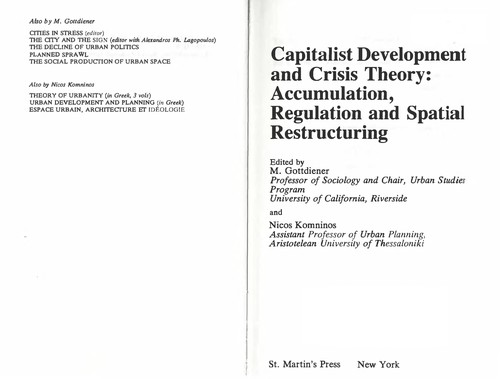 Capitalist Development and Crisis Theory