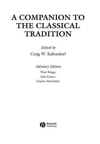 A Companion to the Classical Tradition