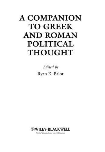 A companion to Greek and Roman political thought