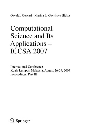 Computational Science and Its Applications - ICCSA 2007
