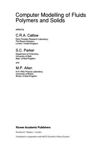 Computer Modelling of Fluids Polymers and Solids