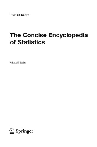 The Concise Encyclopedia of Statistics