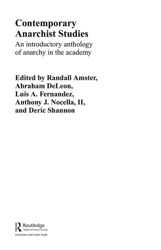 Contemporary Anarchist Studies