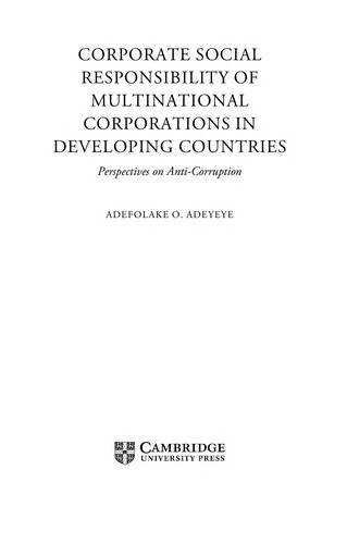 Corporate Social Responsibility of Multinational Corporations in Developing Countries