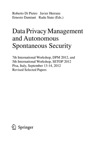 Data Privacy Management and Autonomous Spontaneous Security