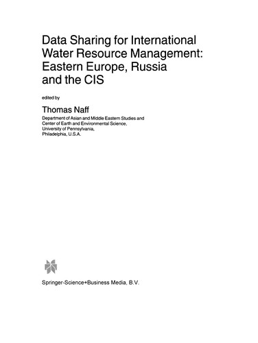 Data Sharing for International Water Resource Management: Eastern Europe, Russia and the CIS