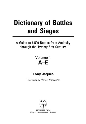 Dictionary of battles and sieges