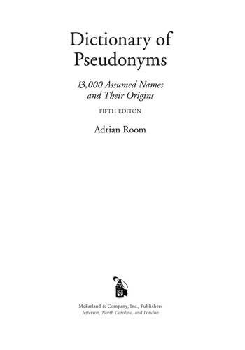 Dictionary of pseudonyms