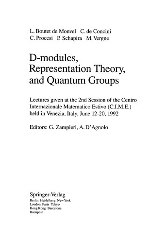 D-modules, representation theory, and quantum groups