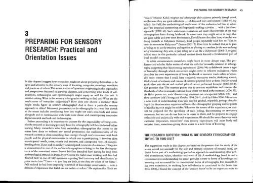 Doing sensory ethnography