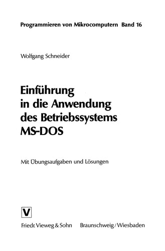 Einführung in die Anwendung des Betriebssystems MS-DOS