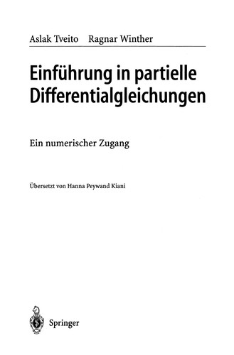 Einführung in partielle Differentialgleichungen