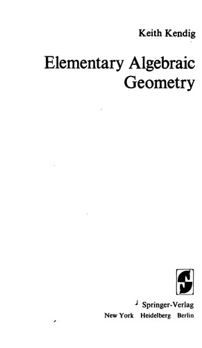 Elementary Algebraic Geometry