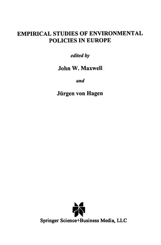 Empirical Studies of Environmental Policies in Europe