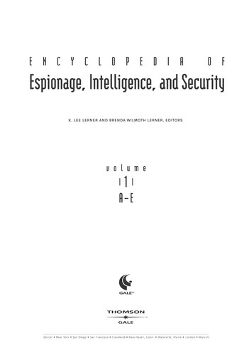 Encyclopedia of Espionage, Intelligence, and Security