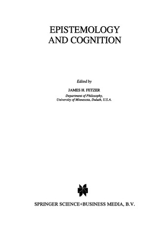 Epistemology and Cognition