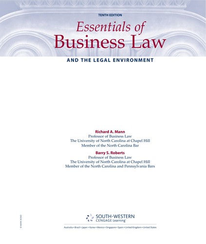 Essentials of Business Law and the Legal Environment