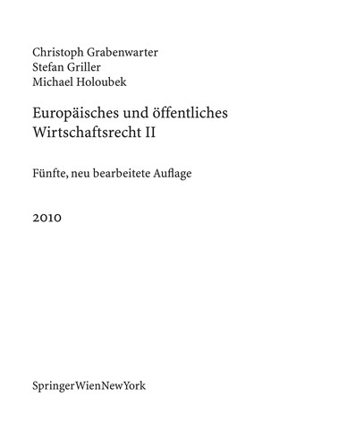 Europäisches und öffentliches Wirtschaftsrecht