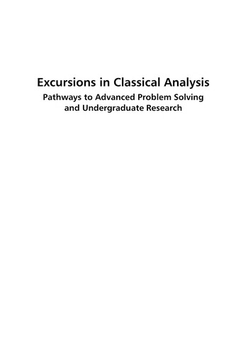 Excursions in Classical Analysis